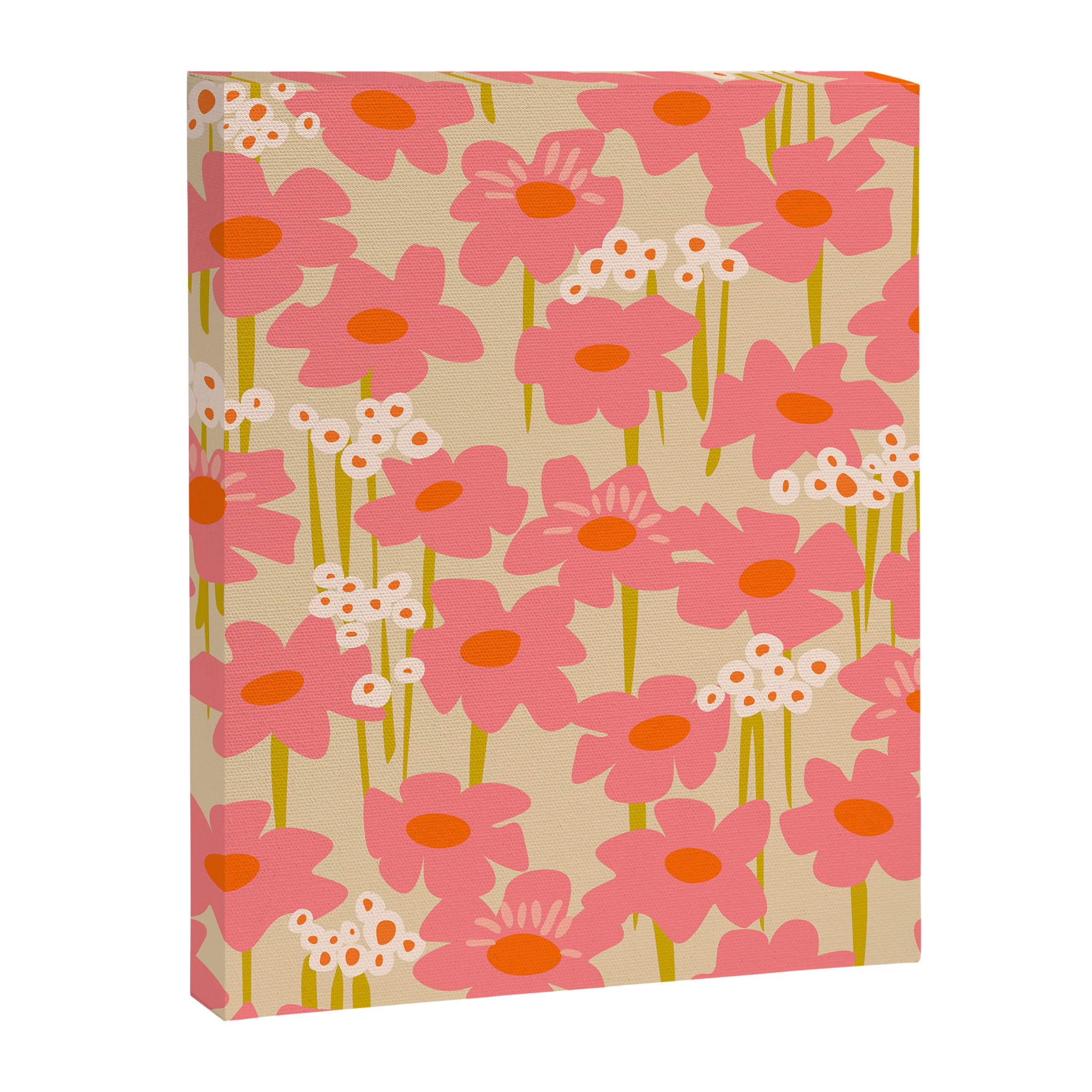 Relax in your summer meadow - floral shapes pattern Canvas Print Gallery Image 6