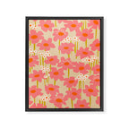 Relax in your summer meadow - floral shapes pattern Framed Canvas Print Gallery Image 6