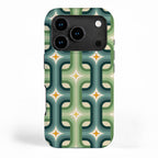 Retro chain pattern teal iPhone Case Gallery Image 1