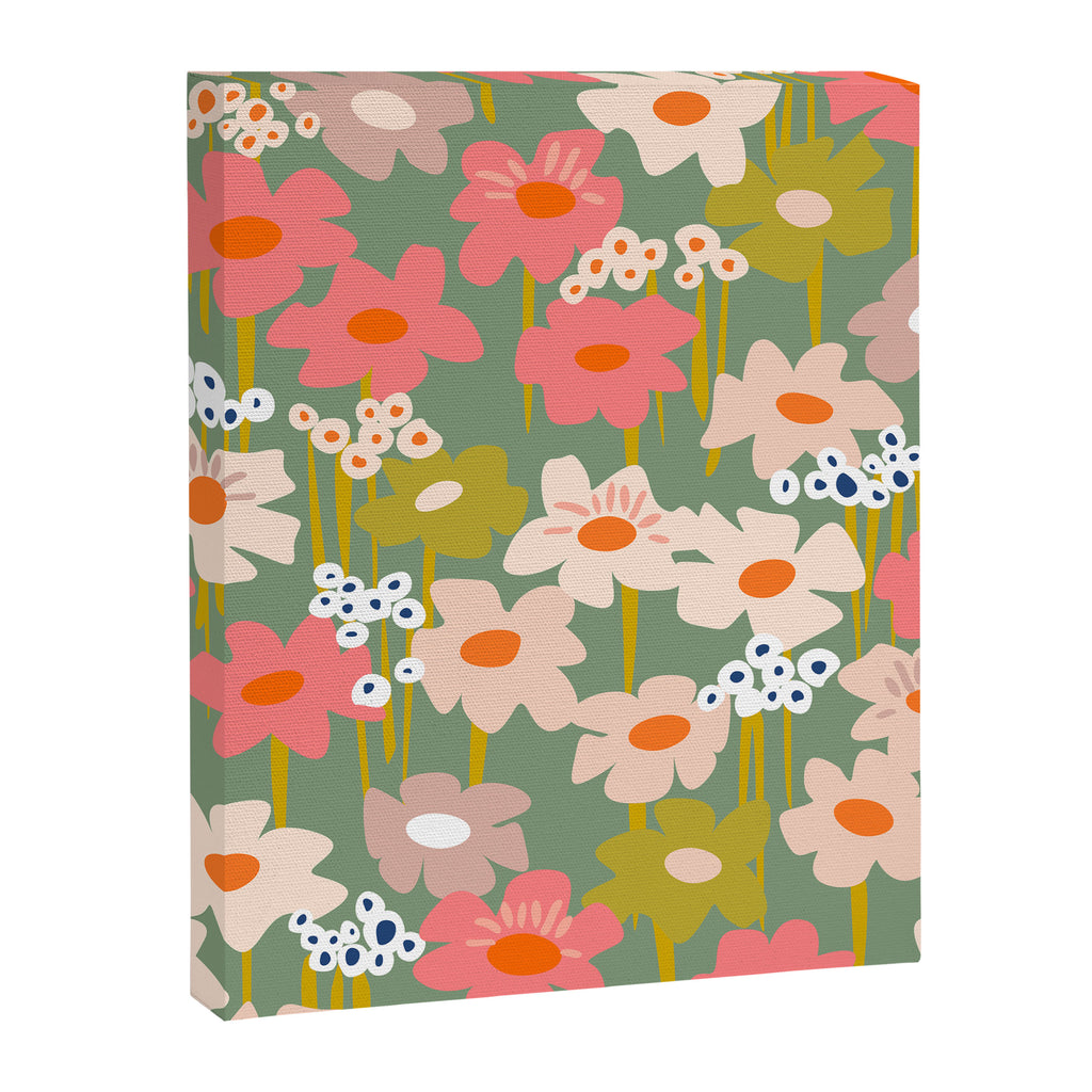 Retro flower pattern 3 Canvas Print Gallery Image 6