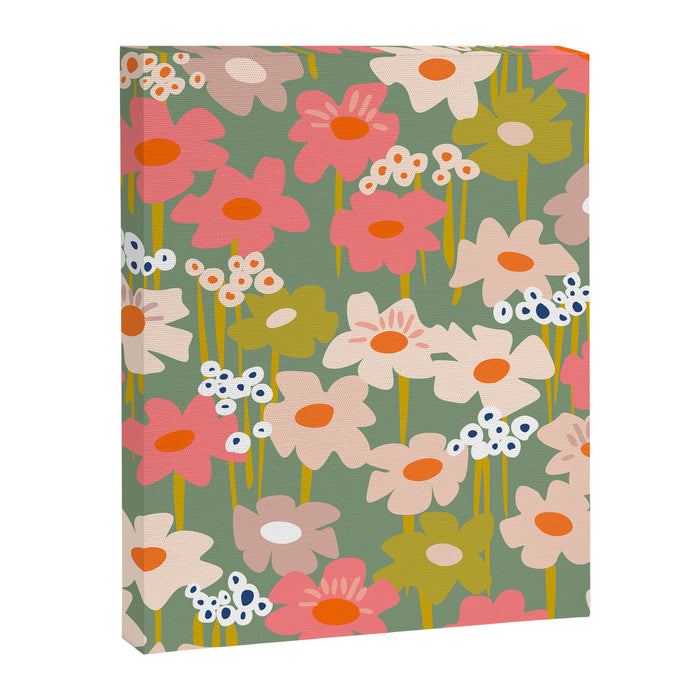 Retro flower pattern 3 Canvas Print Gallery Image 1