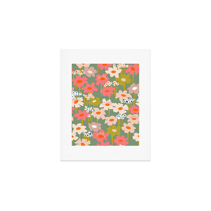 Retro flower pattern 3 Art Print Gallery Image 1