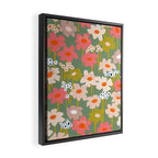 Retro flower pattern 3 Framed Canvas Print Gallery Image 2