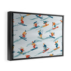 Retro Sportive Ski alpine light Framed Canvas Print Gallery Image 2
