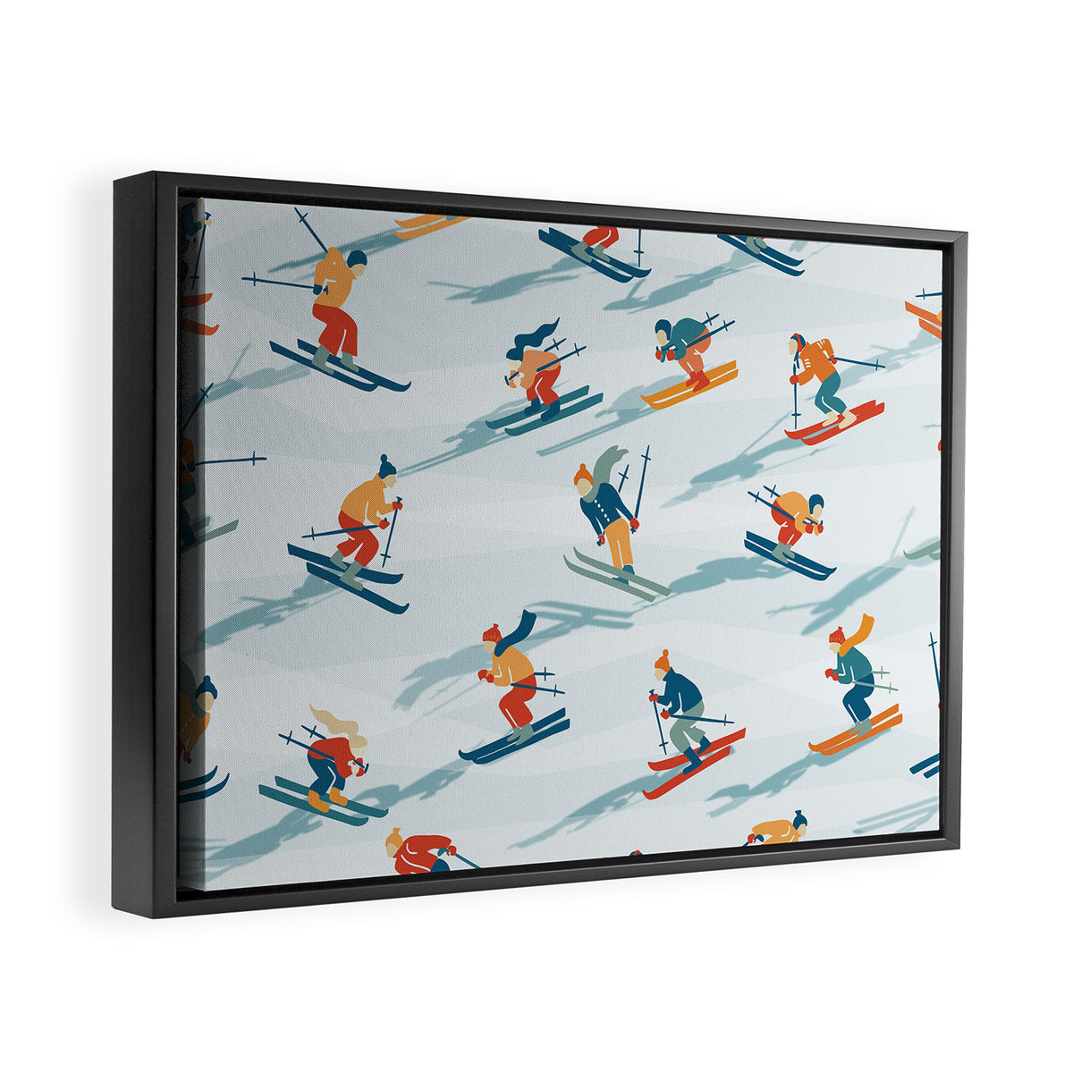 Retro Sportive Ski alpine light Framed Canvas Print Gallery Image 2