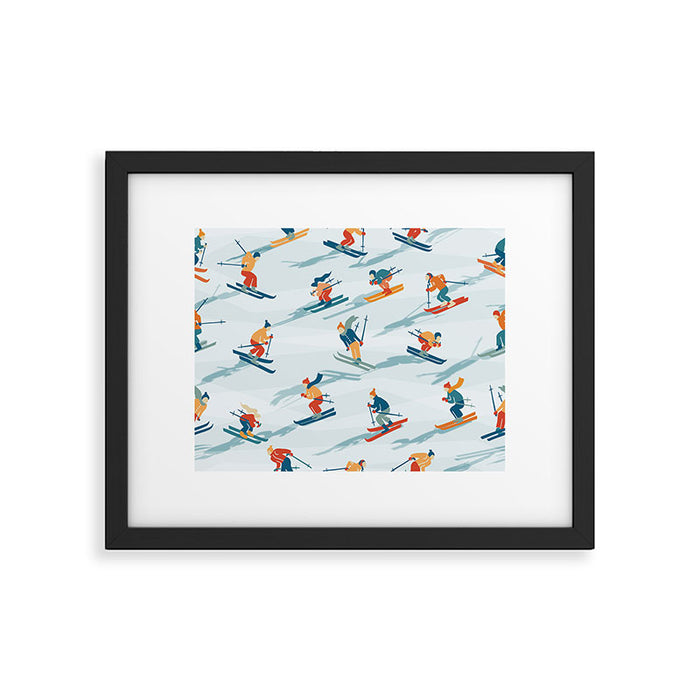 Retro Sportive Ski alpine light Framed Art Print Gallery Image 1