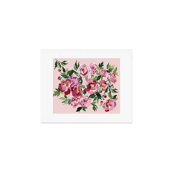 Romantic peony pastel pink background Art Print Gallery Image 1