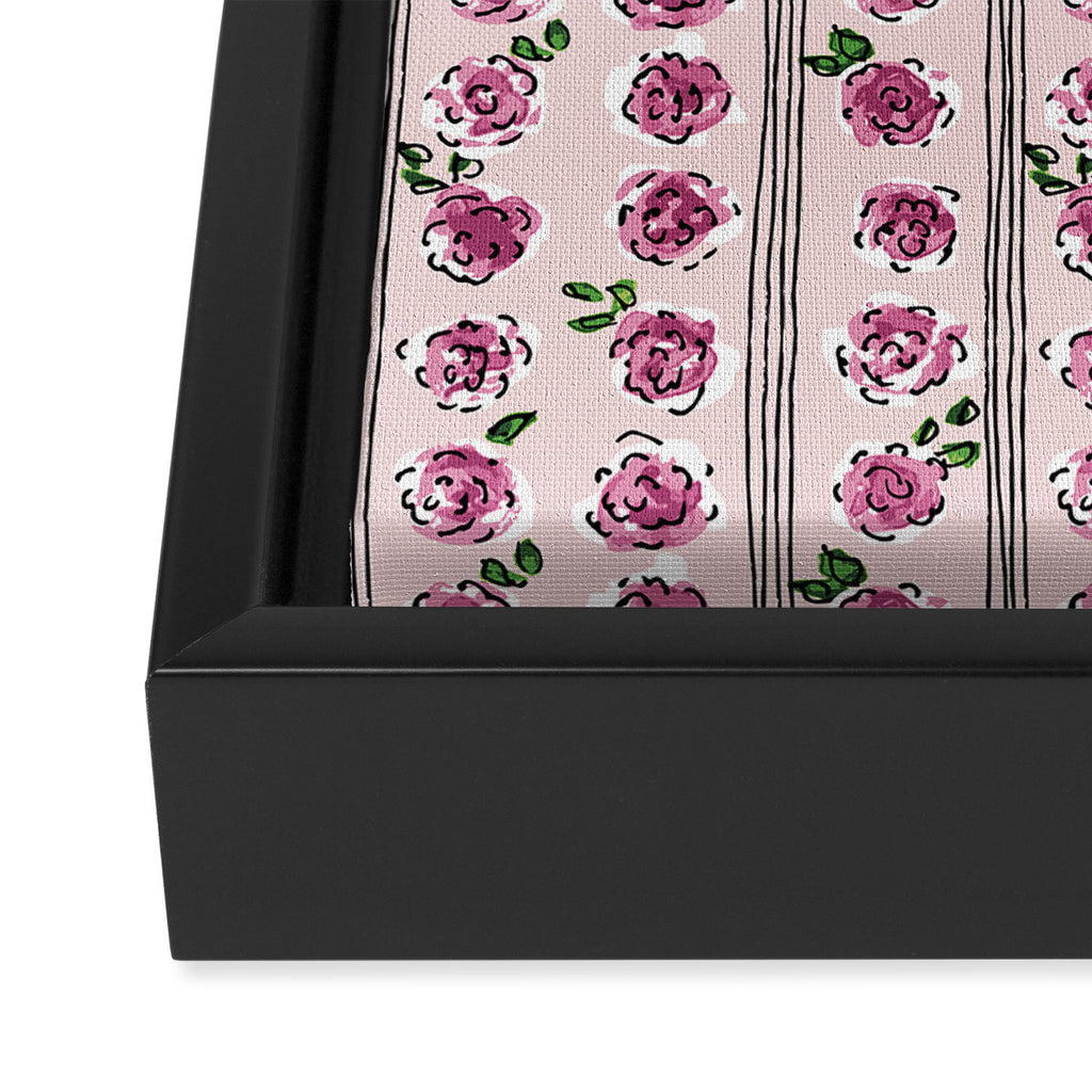 romantic rose pattern - sweet midcentury flowers Framed Canvas Print Gallery Image 3