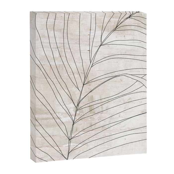 Rough botanical pencil drawing of a palm leaf Canvas Print Gallery Image 1