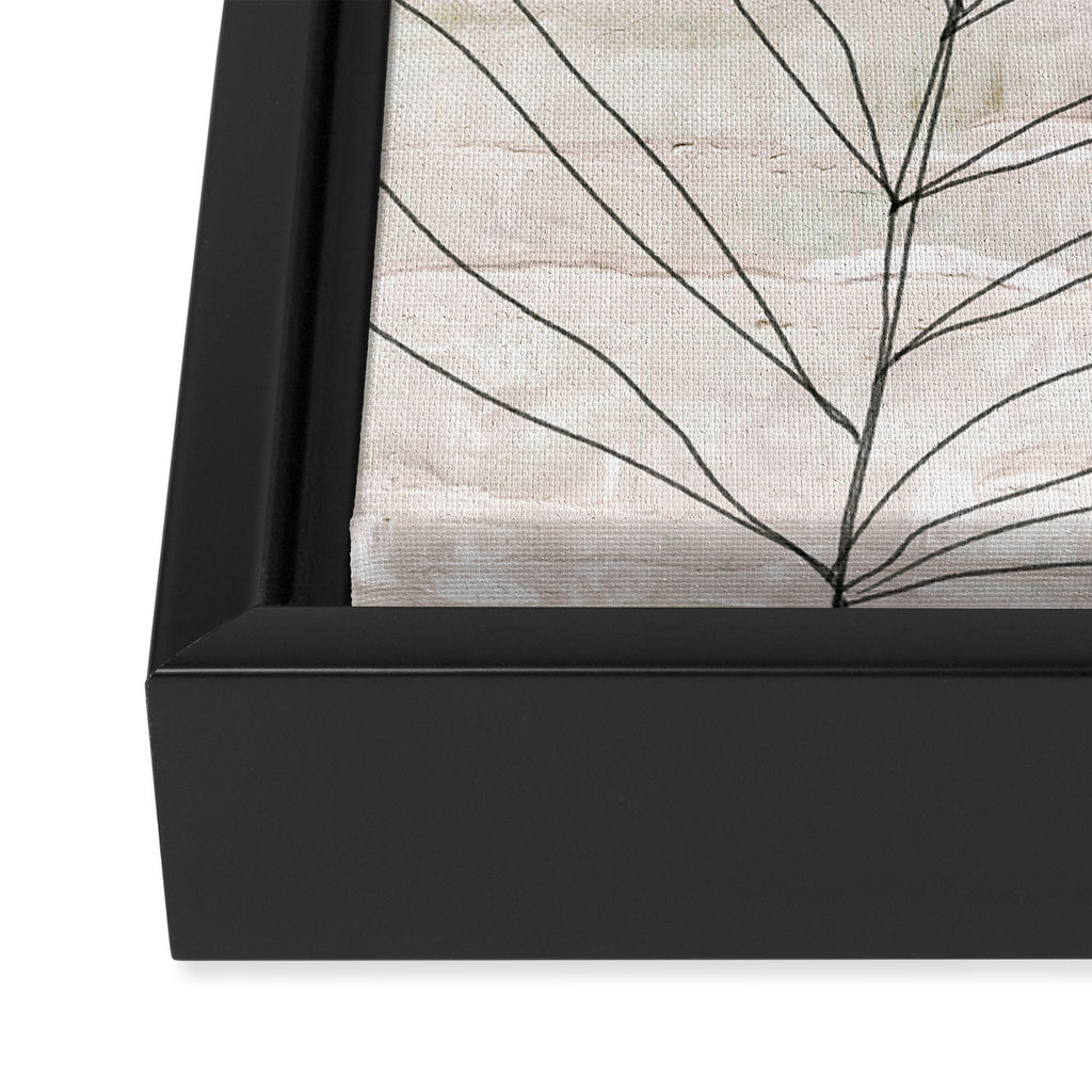 Rough botanical pencil drawing of a palm leaf Framed Canvas Print Gallery Image 3