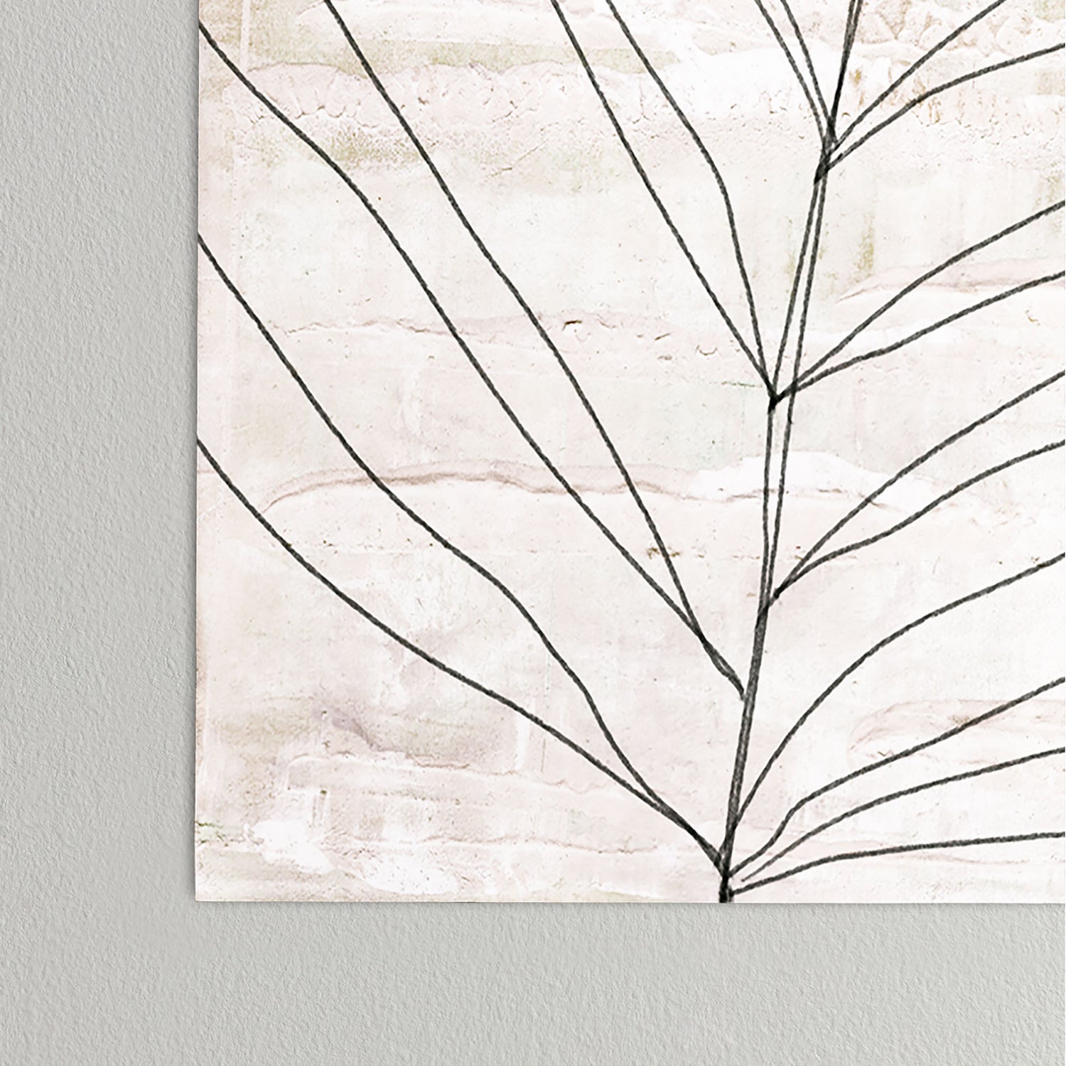 Rough botanical pencil drawing of a palm leaf Poster Gallery Image 4