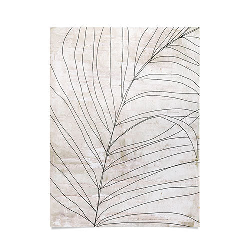 Rough botanical pencil drawing of a palm leaf Poster Gallery Image 4