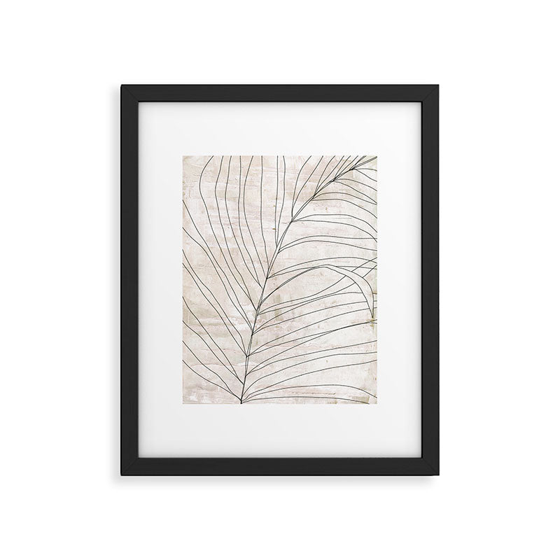 Rough botanical pencil drawing of a palm leaf Framed Art Print Gallery Image 5