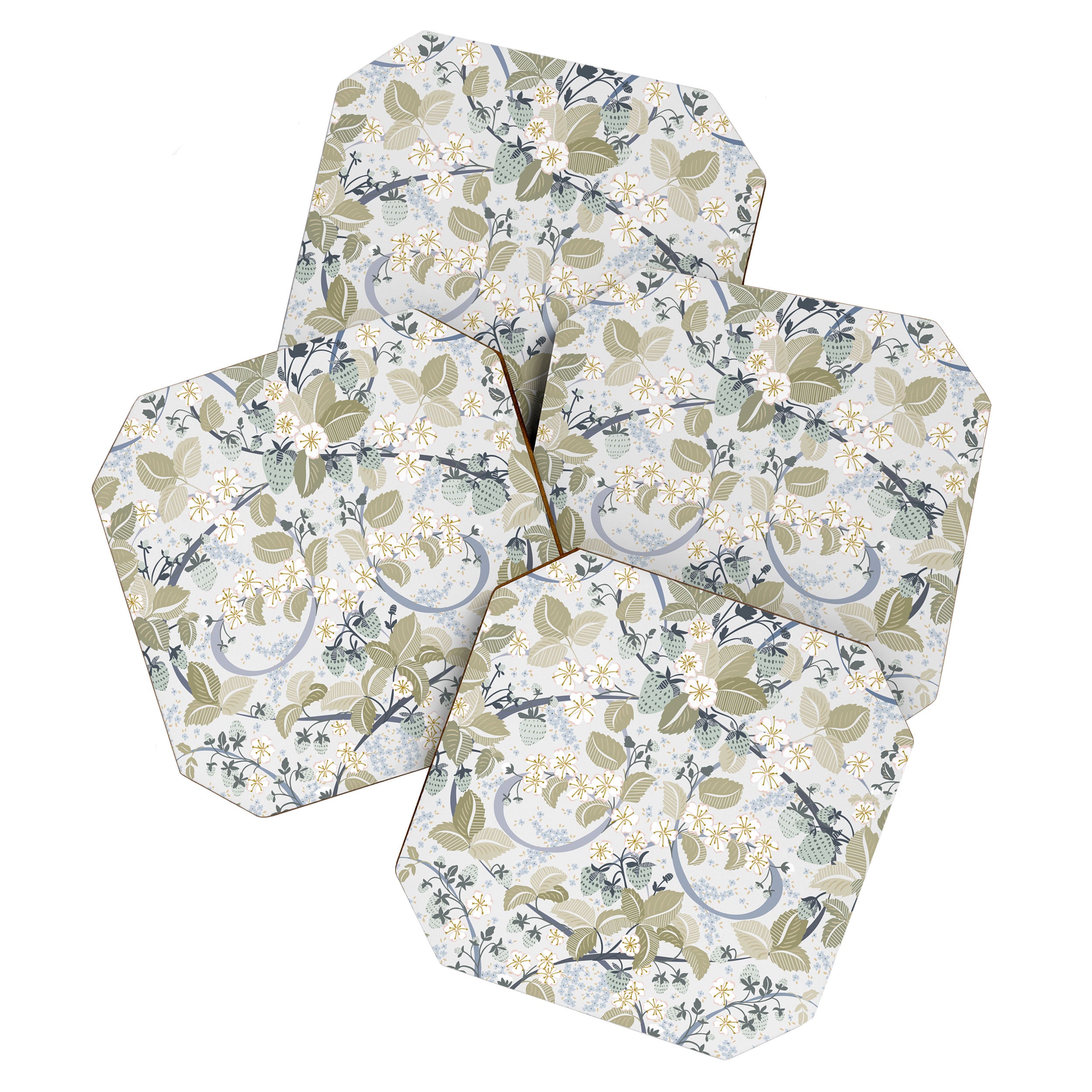 Royal Strawberry Chintz dusty blue Coaster Gallery Image 1