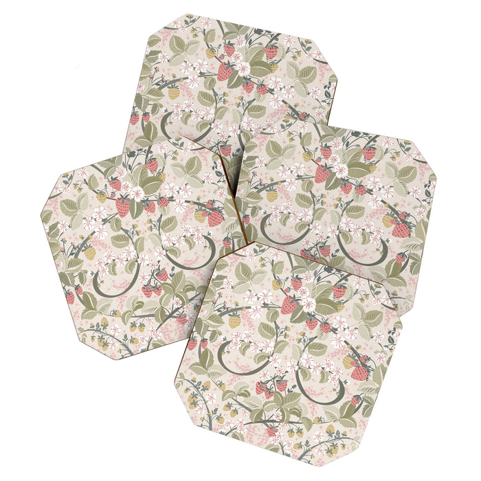 Royal Strawberry Chintz pale pink Coaster Gallery Image 1
