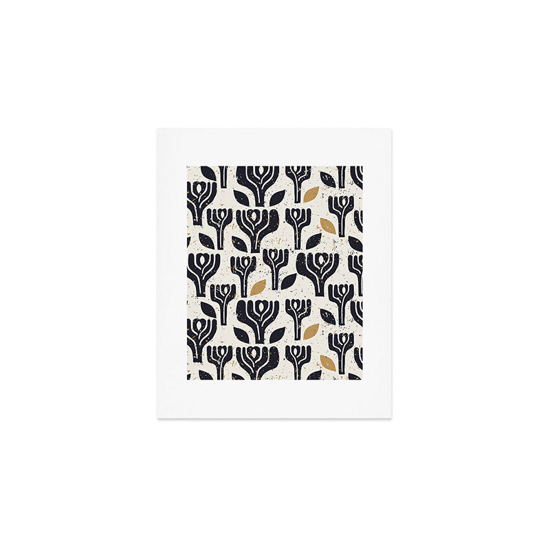 Scandinavian trees vintage structur Art Print Gallery Image 1