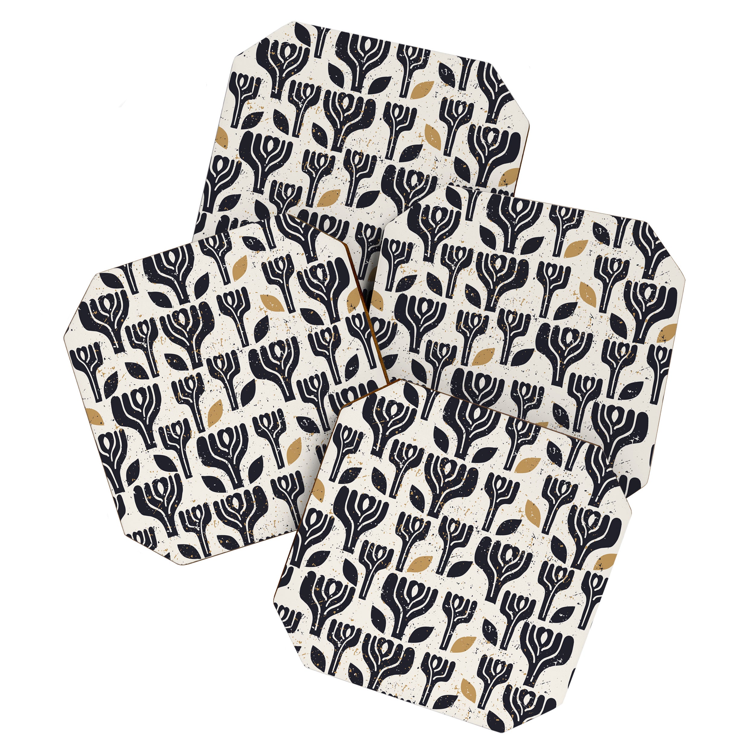 Scandinavian trees vintage structur Coaster Gallery Image 1