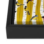 Songbirds sitting in the birchwood Framed Canvas Print Gallery Image 3