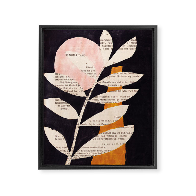 Still life and Illustration: modern branch in mid century style Framed Canvas Print Gallery Image 6