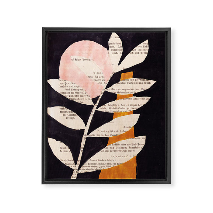 Still life and Illustration: modern branch in mid century style Framed Canvas Print Gallery Image 1