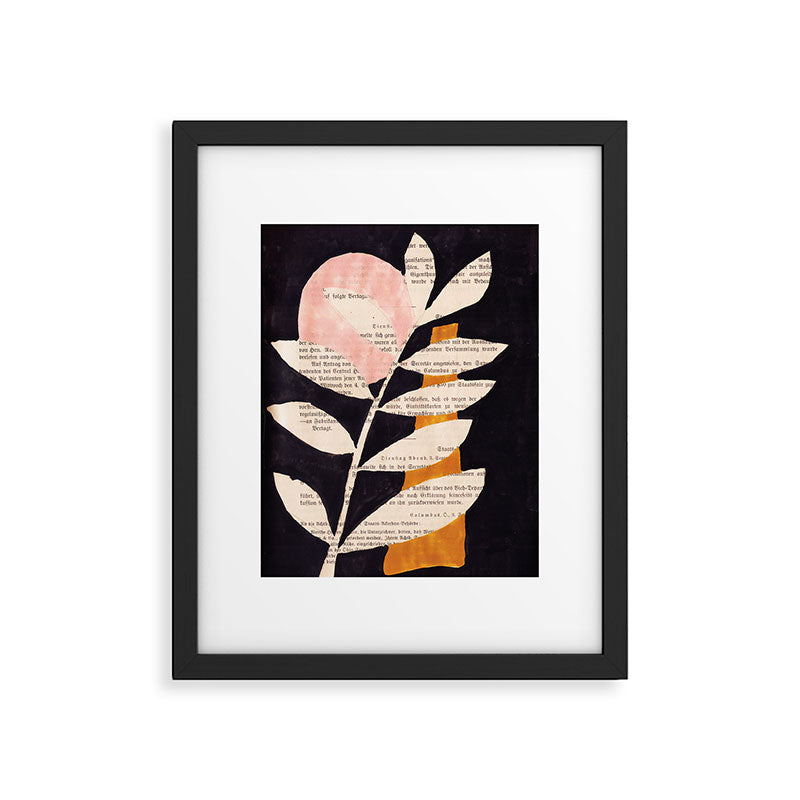 Still life and Illustration: modern branch in mid century style Framed Art Print Gallery Image 5