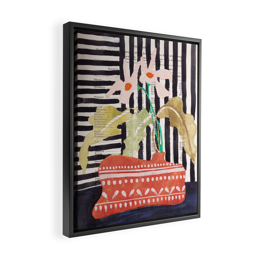 still life  with a vase in modern style, Gouache painting no.13 Framed Canvas Print Gallery Image 2