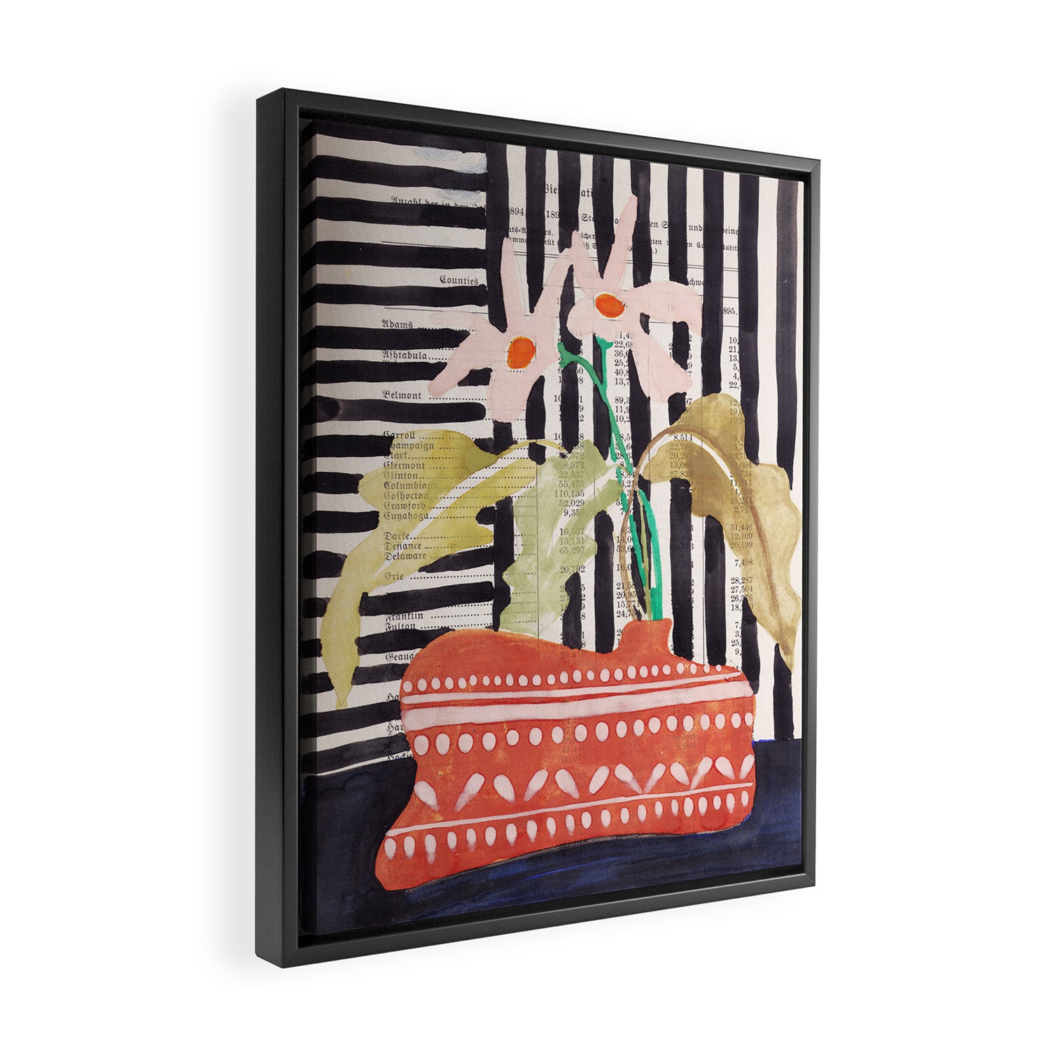 still life  with a vase in modern style, Gouache painting no.13 Framed Canvas Print Gallery Image 2