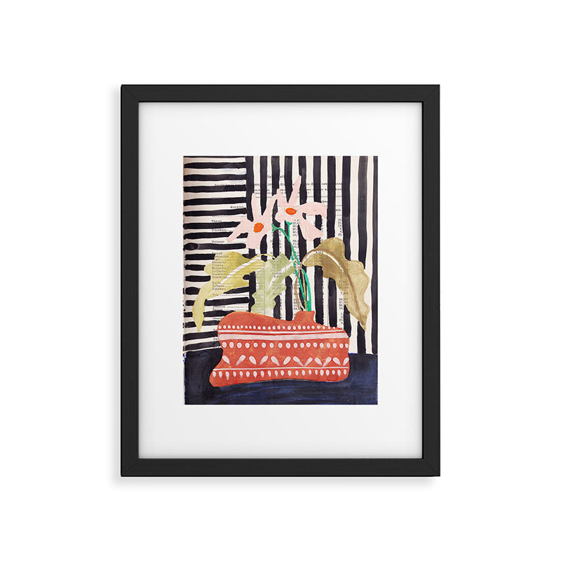 still life  with a vase in modern style, Gouache painting no.13 Framed Art Print Gallery Image 5