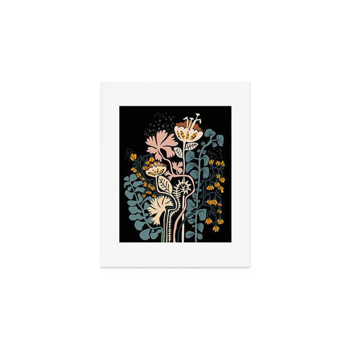 Stockholm garden night black and blue Art Print Gallery Image 1