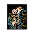 Stockholm garden night black and blue Framed Canvas Print Gallery Image 6