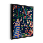 Strainge Clover blossoms in a vase dark blue Framed Canvas Print Gallery Image 2