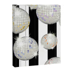 Striped Party Disco Ball black and white Canvas Print Gallery Image 6
