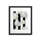 Striped Party Disco Ball black and white Framed Art Print Gallery Image 5