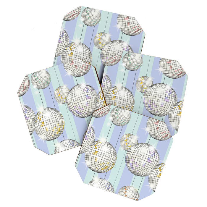 Striped Party Disco Ball Mint Coaster Gallery Image 1