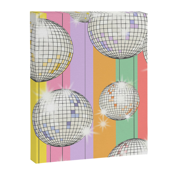 Striped Party Disco Ball muliticolor Canvas Print Gallery Image 1