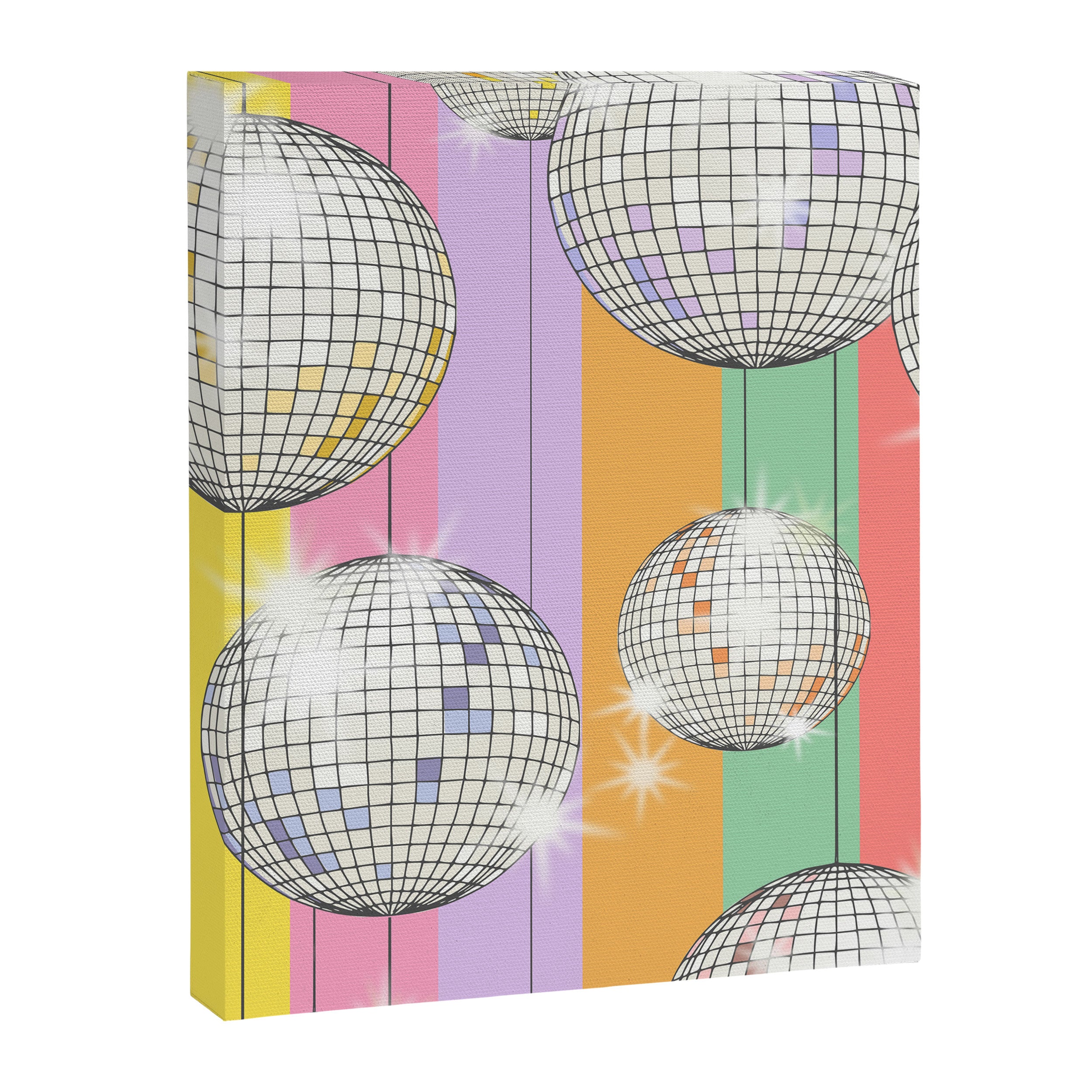 Striped Party Disco Ball muliticolor Canvas Print Gallery Image 6