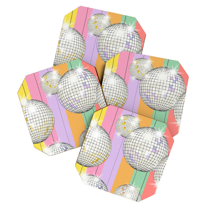 Striped Party Disco Ball muliticolor Coaster Gallery Image 1