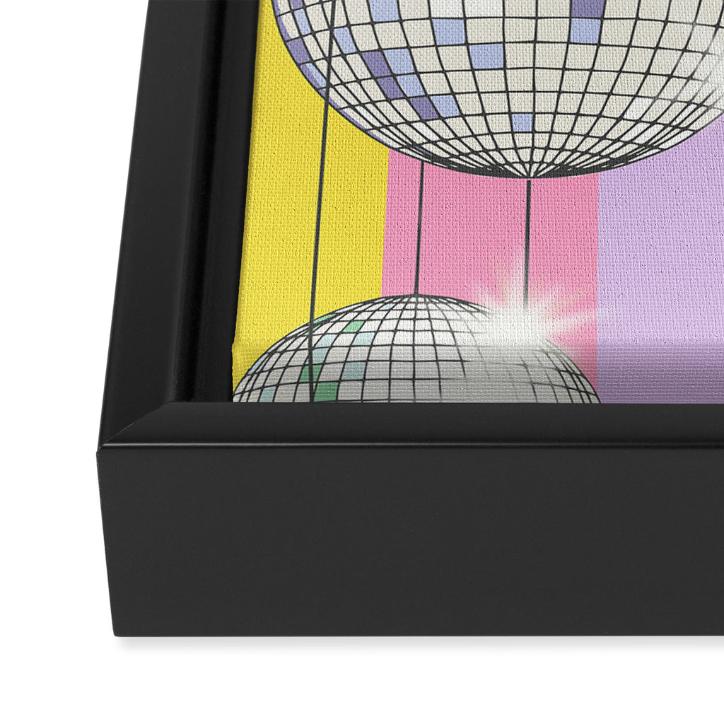 Striped Party Disco Ball muliticolor Framed Canvas Print Gallery Image 3