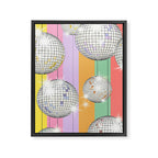 Striped Party Disco Ball muliticolor Framed Canvas Print Gallery Image 6