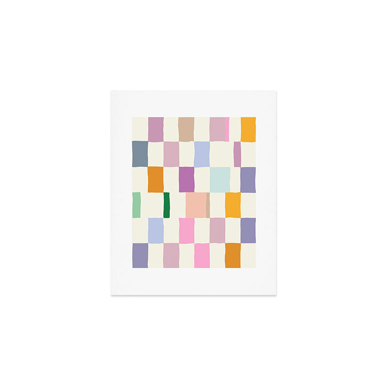 Summer check handdrawn Art Print Gallery Image 1