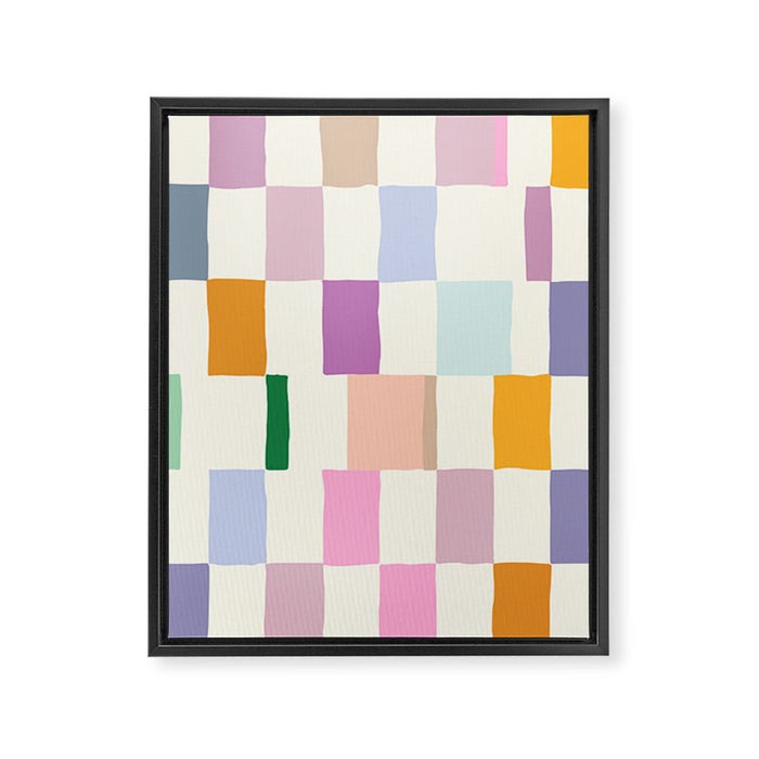 Summer check handdrawn Framed Canvas Print Gallery Image 1