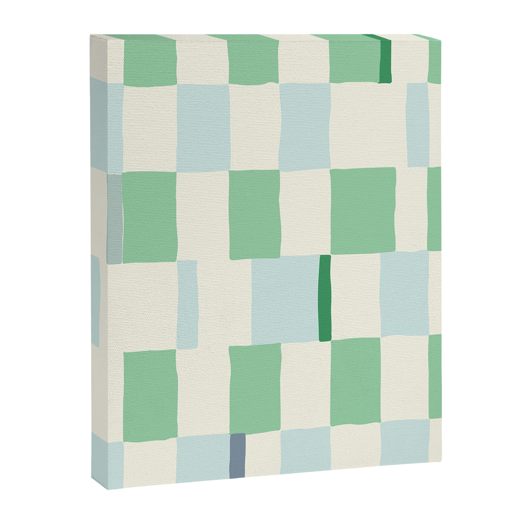 Summer check handdrawn mint Canvas Print Gallery Image 6