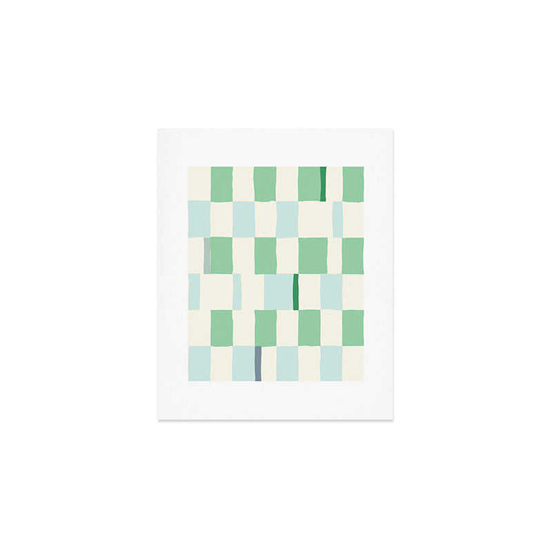Summer check handdrawn mint Art Print Gallery Image 1