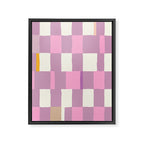Summer check handdrawn purple Framed Canvas Print Gallery Image 6