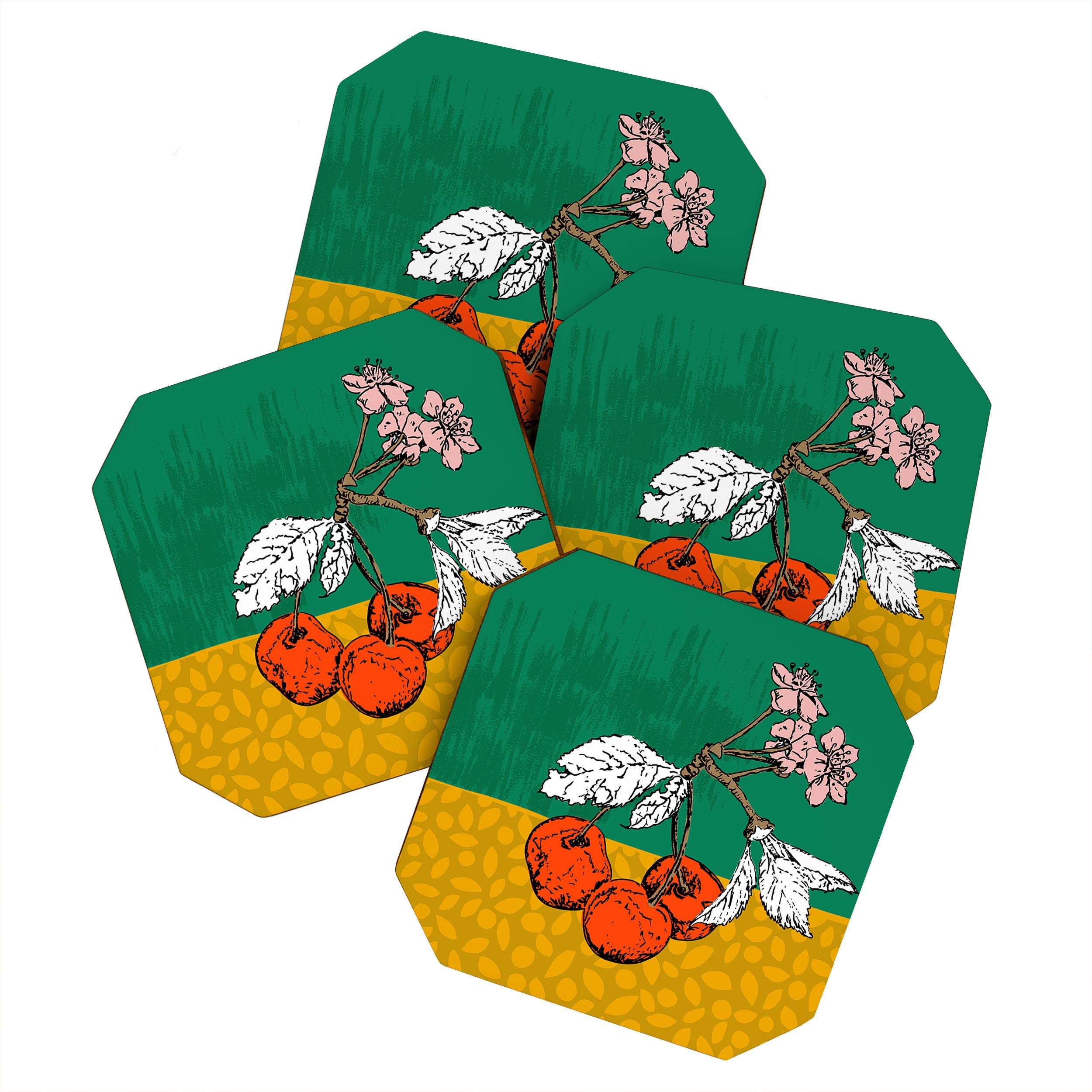 Super fruits - Cherry for Passion and love Coaster Gallery Image 1