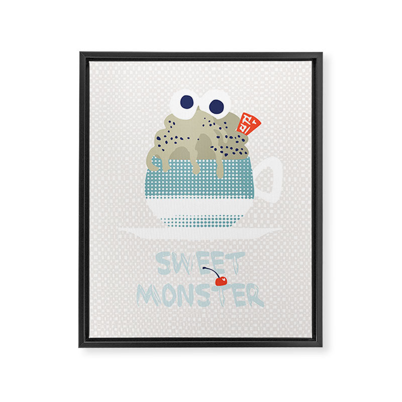 Sweet monster cupcake mint Framed Canvas Print Gallery Image 6