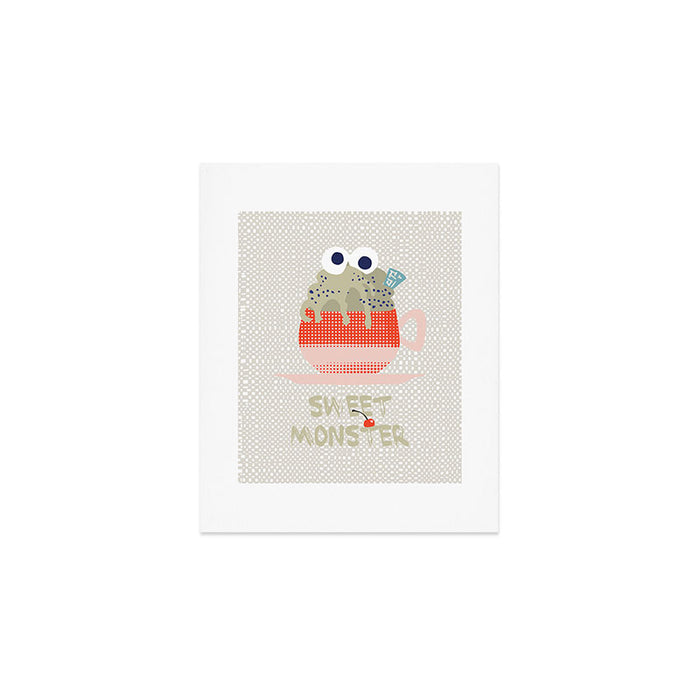 Sweet monster cupcake red Art Print Gallery Image 1