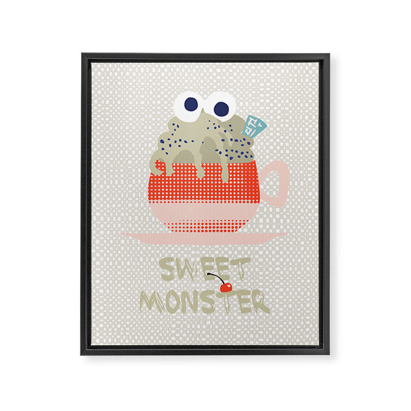 Sweet monster cupcake red Framed Canvas Print Gallery Image 6