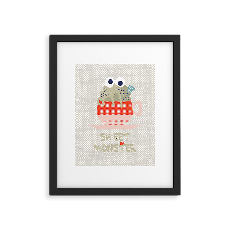Sweet monster cupcake red Framed Art Print Gallery Image 5