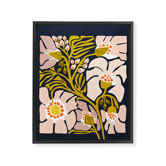these flowers always fit - floral illustration Framed Canvas Print Gallery Image 1